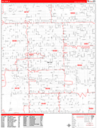 Oak Park  Wall Map Red Line Style